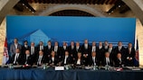 Члены Исполнительного комитета УЕФА на заседании в Хваре