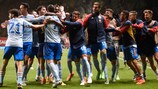 Los jugadores de España celebran el pase a la fase final de la Nations League