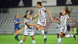 Sara Björk Gunnarsdóttir celebrates the goal scored for Juventus