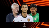 José Mourinho (Roma), Cristiano Ronaldo (Manchester United) e Matheus (Braga)