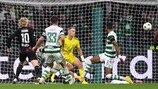 Emil Forsberg erzielt den zweiten Leipziger Treffer bei Celtic