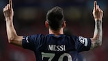 Paris Saint-Germain forward Lionel Messi has scored 130 goals in UEFA club competition