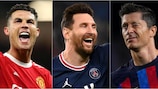 The usual suspects: Cristiano Ronaldo, Lionel Messi, Robert Lewandowski