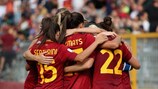 Roma celebrate a Serie A goal