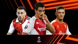Feyenoord’s Orkun Kökçü, Monaco's Wissam Ben Yedder and Braga’s Vitinha