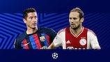 Barcelonas Robert Lewandowski und Ajax-Verteidiger Daley Blind