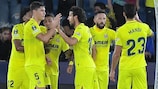 Los jugadores del Villarreal festejan uno de los goles contra el H- Beer-Sheva