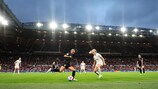MANCHESTER, ENGLAND - JULY 06: Laura Wienroither of Austria is challenged by Lauren Hemp of England  during the UEFA Women's EURO 2022 group A match between England and Austria at Old Trafford on July 06, 2022 in Manchester, England. (Photo by Catherine Ivill - UEFA/UEFA via Getty Images)