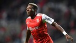Sporting Braga's Guinea-Bissau forward Alvaro Djalo celebrates after scoring a goal during the UEFA Europa League 1st round group D football match between SC Braga and Malmo FF at the Municipal stadium of Braga on November 3, 2022. (Photo by MIGUEL RIOPA / AFP) (Photo by MIGUEL RIOPA/AFP via Getty Images)