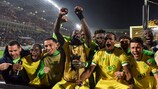 Die Spieler von Nantes feiern das Überwintern in der UEFA Europa League 