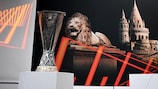 The UEFA Europa League trophy on display ahead of the draw