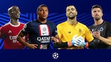 Benficas João Mário, Paris' Kylian Mbappé, Portos Diogo Costa und Club Brugges Brandon Mechele