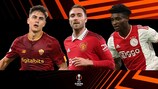 Romas Paulo Dybala, Manchester Uniteds Christian Eriksen und Mohammed Kudus von Ajax
