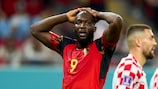 Belgium's Romelu Lukaku despairs after a chance goes begging against Croatia