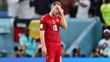 Christian Eriksen cuts a frustrated figure during the defeat by Australia  