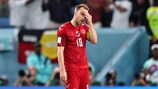 La delusione di Christian Eriksen dopo la sconfitta della Danimarca contro l'Australia