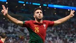 Gonçalo Ramos celebrates completing his hat-trick against Switzerland