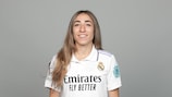 MADRID, SPAIN - OCTOBER 14: Olga Carmona Garcia of Real Madrid CF  poses for a photo during the Real Madrid CF UEFA Women's Champions League Portrait session at Valdebebas training ground on October 14, 2022 in Madrid, Spain. (Photo by Gonzalo Arroyo - UEFA/UEFA via Getty Images)