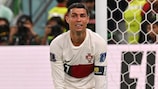 Cristiano Ronaldo shows his dejection as Portugal are eliminated by Morocco