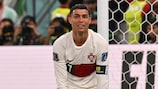 Cristiano Ronaldo não esconde o desalento no jogo em que Portugal foi eliminado por Marrocos