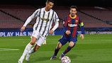 Cristiano Ronaldo and Lionel Messi in their last competitive meeting, in the 2020/21 UEFA Champions League group stage game between Barcelona and Juventus