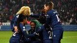 Kadidiatou Diani esulta con le compagne dopo il secondo gol del Paris Saint-Germain nel 2-1 contro il Real Madrid