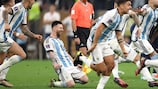 L'Argentine de Lionel Messi exulte après le dernier tir au but réussi par Montiel en finale