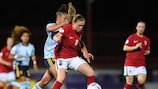 Signe Gaupset in action against Spain at the WU17 EURO