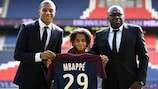 Kylian Mbappé on signing for Paris, alongside father Wilfried and his brother Ethan, who also joined the club in 2017.