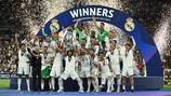 Real Madrid celebrate their 2021/22 UEFA Champions League triumph 