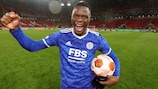  Patson Daka celebrates after Leicester's win at Spartak