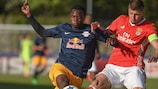 Patson Daka and Rúben Dias face off during the 2017 UEFA Youth League final between Salzburg and Benfica