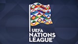 A photograph shows the logo of the UEFA Nations League during the 2023 UEFA Nations League football finals draw in Nyon, Switzerland, on January 25, 2023. - The draw determines the semi-final pairings for the four-team 2023 UEFA Nations League football finals in Rotterdam and Enschede, as semi-finals will be played on June 14 and June 15, 2023, with the third-place play-off and final both on June 18, 2023. (Photo by Fabrice COFFRINI / AFP) (Photo by FABRICE COFFRINI/AFP via Getty Images)