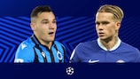 Club Brugge’s Ferran Jutglà and Chelsea’s Mykhailo Mudryk