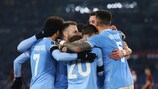 La Lazio festeggia il gol di Ciro Immobile contro il CFR Cluj