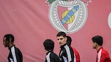Antonio Silva (C) arrives at training with Benfica on Monday