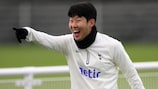 Heung-Min Son lors de la première séance d'entraînement avec les Spurs mardi