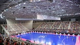 Il palazzetto di Gondomar durante la sfida tra Spagna e Portogallo in finale di Women's Futsal EURO 2022