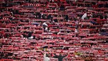 Bayern fans pictured during the round of 16 second leg against Paris