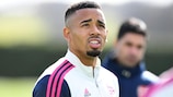 Gabriel Jesus training with Arsenal on Tuesday ahead of their second leg against Sporting CP