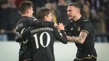 Los futbolistas del Anderlecht festejan el pase a cuartos de final