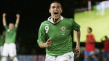David Healy celebrates his winner for Northern Ireland against Spain