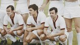 Sergio Gori (middle) was part of the Cagliari team that won the club's only Serie A title