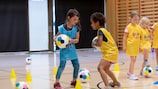 Trainingseinheit im Rahmen des UEFA-Playmakers-Programms im schweizerischen Nyon.