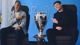 Cafu and Steven Gerrard with the Champions League trophy