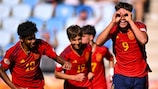 Spain's Lamine Yamal (left) and Marc Guiu (right) are among a quartet of players to finish joint-top of the 2023 UEFA U17 EURO scoring chart.