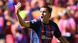 Patri Guijarro after scoring the goal that sparked Barcelona's final comeback against Wolfsburg