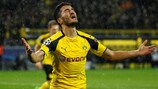 Nuri Şahin celebrates after scoring a goal during Dortmund's record-breaking 8-4 defeat of Legia in the 2016/17 group stage