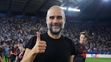  Pep Guardiola hat nach dem Erfolg von Manchester City gegen Sevilla zum vierten Mal als Trainer den UEFA-Superpokal gewonnen