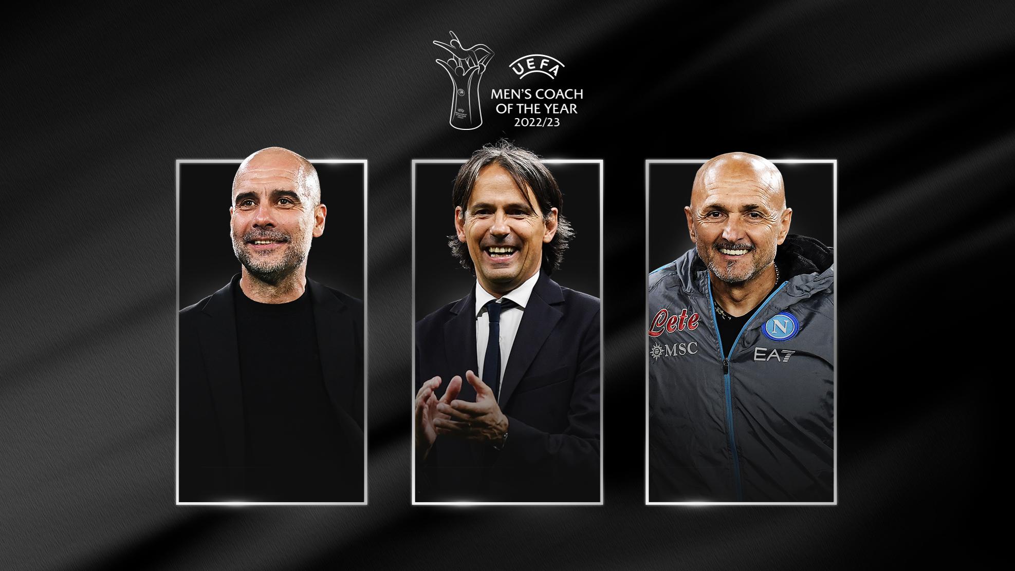 2023 UEFA Men's Coach of the Year award nominees announced: Josep  Guardiola, Simone Inzaghi, Luciano Spalletti | UEFA Champions League | UEFA .com
